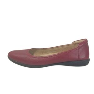 Naturalizer Ballet Flats Women's 8.5 Red Leather Slip-on Casual Comfort Shoes